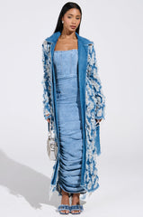 ASH STRAPLESS MAXI DRESS IN DENIM