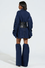 BUSINESS MEETING CHIC BLAZER DRESS AND LEG WARMER SET