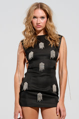 DIAMONDS ARE FOREVER RHINESTONE MINI DRESS