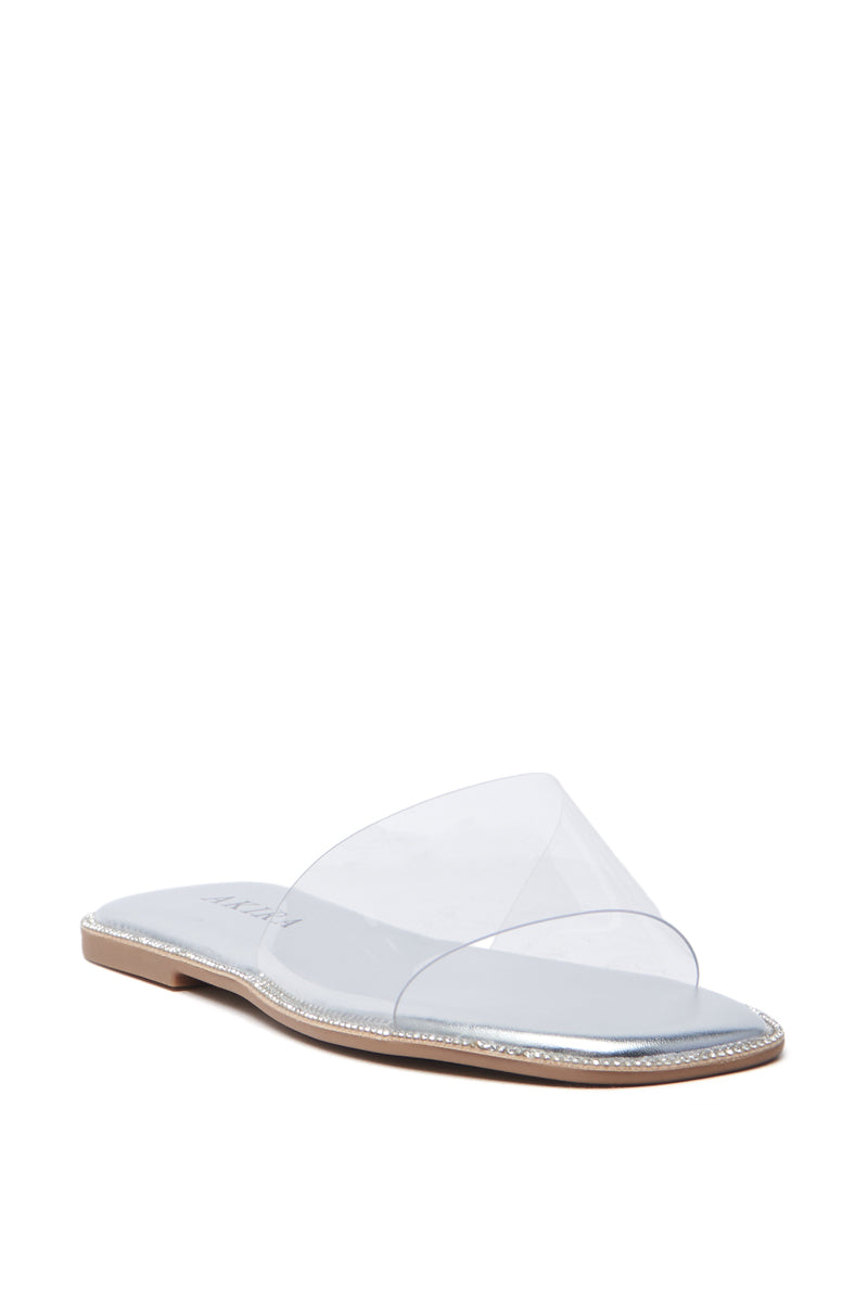 AKIRA  BENNU SILVER CLEAR PVC FLAT SANDAL