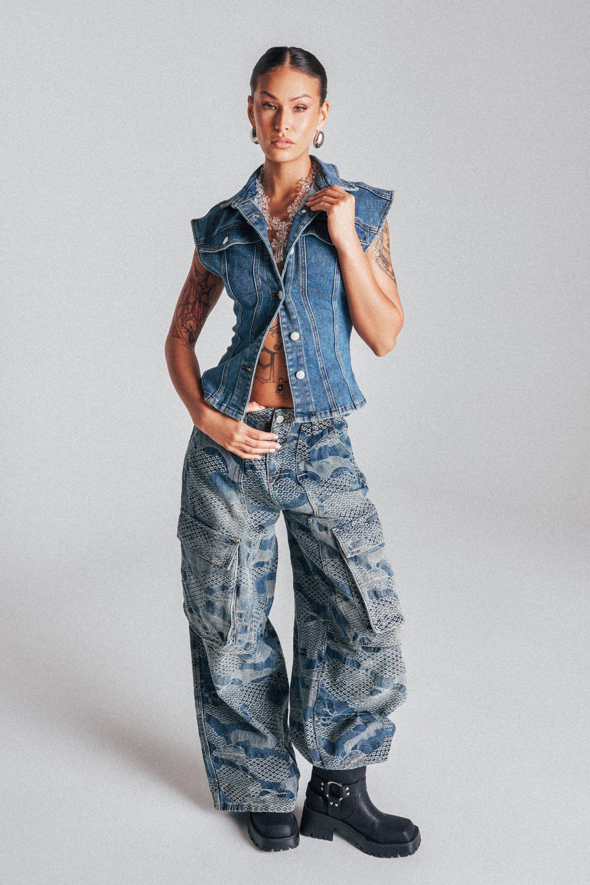 I THINK YOU WANNA KNOW DENIM CARGO PANT