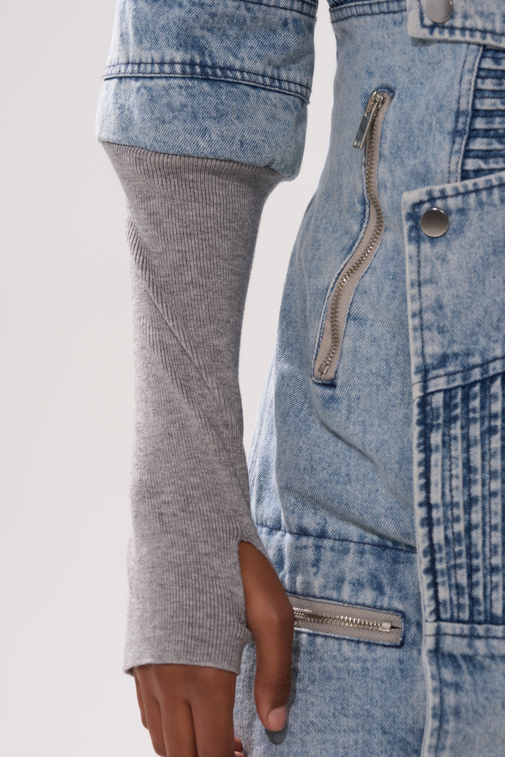 VORTEX DENIM TRENCH COAT IN BLUE