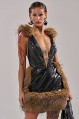 ATE DOWN PU MINI DRESS