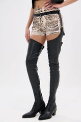 AZALEA WANG WESTLANN BLACK PU CHAP BOOT