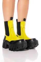 AZALEA WANG KELIANNA CHUNKY BOOT IN LIME