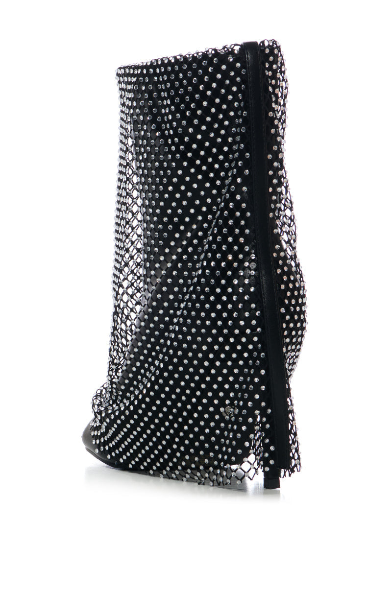 AZALEA WANG RIESLIN MESH BOOTIE IN BLACK