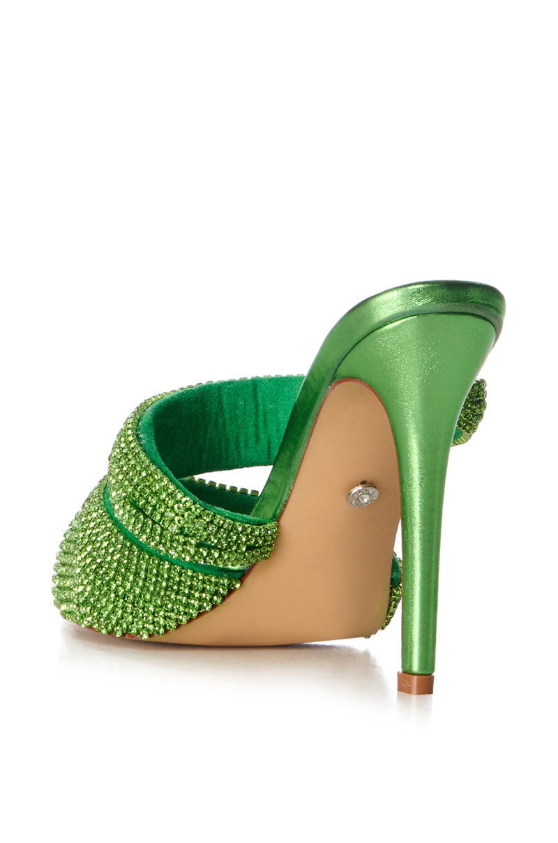 AZALEA WANG SEGIO GREEN EMBELLISHED SANDAL